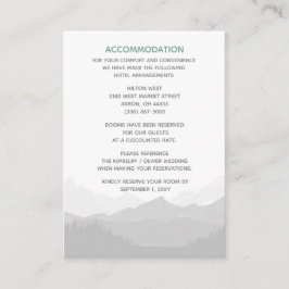 Eenvoudig modern Classy Mountain Wedding Informatiekaartje