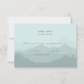Eenvoudig modern Classy Mountain Wedding RSVP Kaartje (Voorkant)