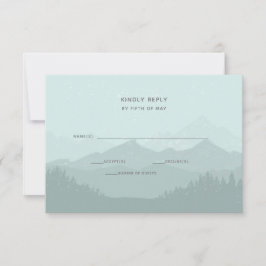 Eenvoudig modern Classy Mountain Wedding RSVP Kaartje
