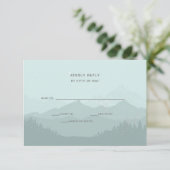 Eenvoudig modern Classy Mountain Wedding RSVP Kaartje (Staand voorkant)