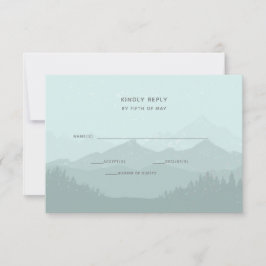 Eenvoudig modern Classy Mountain Wedding RSVP Kaartje
