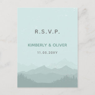 Eenvoudig modern Classy Mountain Wedding Uitnodiging Briefkaart