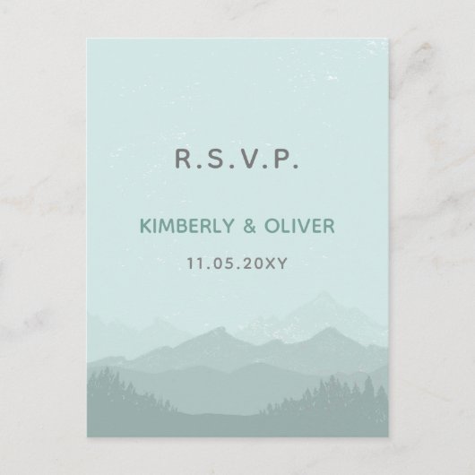 Eenvoudig modern Classy Mountain Wedding Uitnodiging Briefkaart (Voorkant)