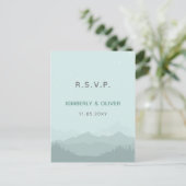 Eenvoudig modern Classy Mountain Wedding Uitnodiging Briefkaart (Staand voorkant)