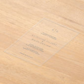 Eenvoudig Modern Clear Navy Blue Lettering Wedding Acryl Uitnodigingen (Laagn)