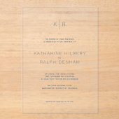 Eenvoudig Modern Clear Navy Blue Lettering Wedding Acryl Uitnodigingen (Voorkant)