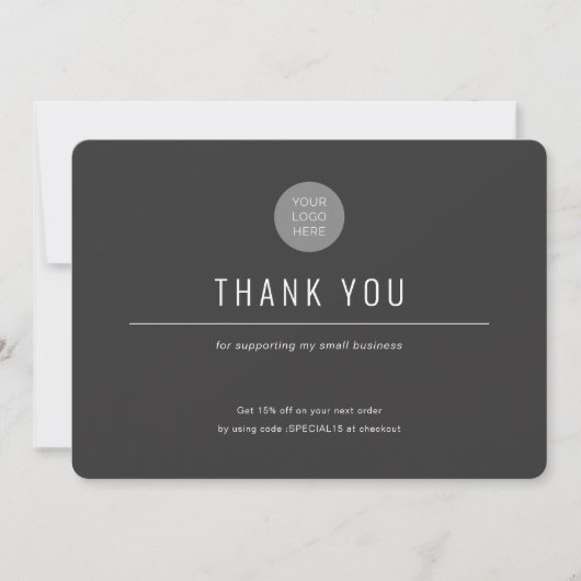 Eenvoudig-Modern-Colored achtergrond-Bedrijfs Dank Bedankkaart (Voorkant)