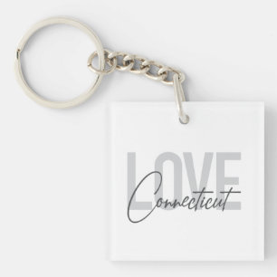 Eenvoudig, modern, cool design Love Connecticut Sleutelhanger