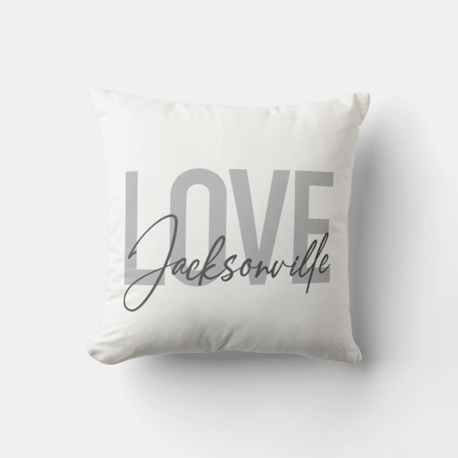 Eenvoudig, modern, cool design Love Jacksonville Kussen (Voorkant)