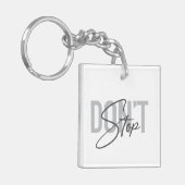 Eenvoudig, modern, cool, stedelijk ontwerp Stop ni Sleutelhanger (Voorkant Links)