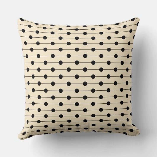 Eenvoudig Modern Cream Polka dot Gestreept Patroon Kussen (Achterkant)