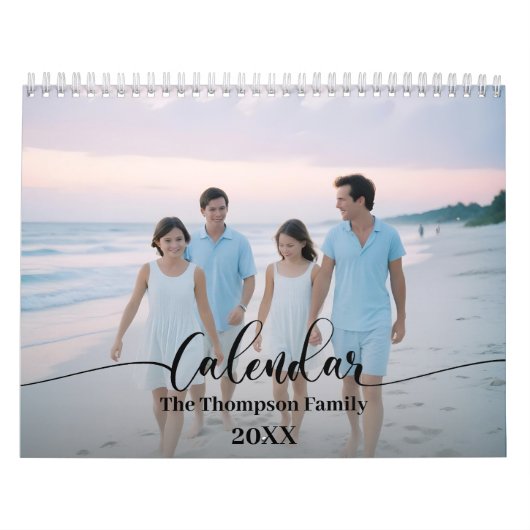 Eenvoudig Modern Custom 14 foto's Familie 2025 Kalender (Hoes)