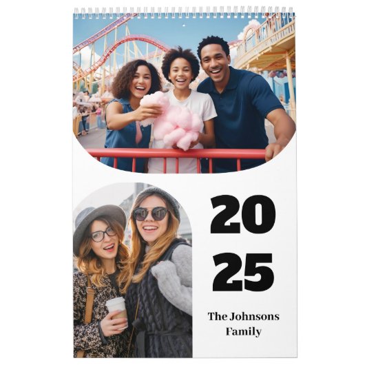 Eenvoudig Modern Custom 26 foto's Familie 2025 Kalender (Hoes)