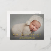 Eenvoudig Modern Custom Baby shower Foto bedankt Folie Uitnodiging Briefkaart (Voorkant / Achterkant)