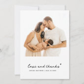 Eenvoudig Modern Custom Photo Baby shower Bedankt (Voorkant)