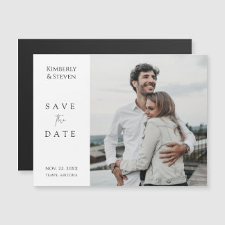 Eenvoudig Modern Custom Save the Date Photo Magnet Magnetische Uitnodiging