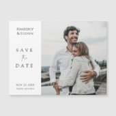 Eenvoudig Modern Custom Save the Date Photo Magnet Magnetische Uitnodiging (Voorkant)
