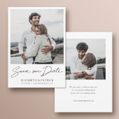 Eenvoudig Modern Custom Twee Foto Verloving Bruilo Save The Date