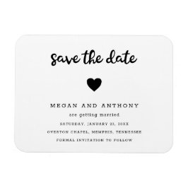 Eenvoudig Modern Cute Hart Trouw Save the Date Magneet