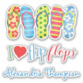 Eenvoudig modern Cute Summer Teenslippers Stijlvol Sticker (Voorkant)