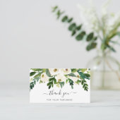 Eenvoudig Modern Dank je White Floral Elegant Visitekaartje (Staand voorkant)