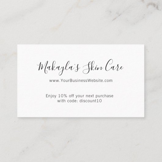 Eenvoudig Modern Dank je White Floral Elegant Visitekaartje (Achterkant)