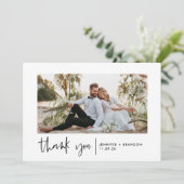 Eenvoudig Modern Dank u kaart | Foto Bruiloft (Staand voorkant)