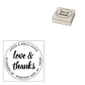 Eenvoudig Modern Dank u Rond Terugkeeradres Rubberstempel (Gestempeld)