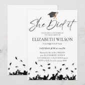 Eenvoudig modern deed ze het Afstuderen Kaart (Voorkant / Achterkant)