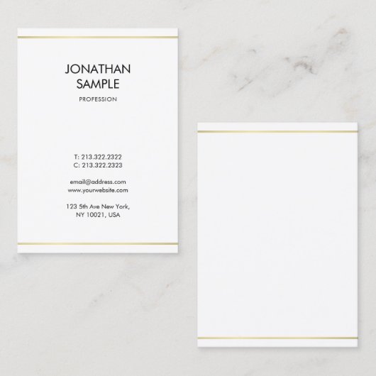 Eenvoudig, modern design, creatief Gold Visitekaartje (Voorkant / Achterkant)
