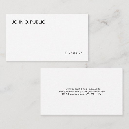 Eenvoudig, modern design, professioneel design visitekaartje (Voorkant / Achterkant)