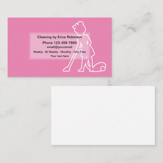 Eenvoudig, modern design voor de huishouding visitekaartje (Voorkant / Achterkant)