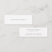 Eenvoudig modern design, wit minimalistisch ellega mini visitekaartje (Voorkant / Achterkant)