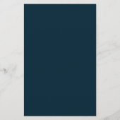 Eenvoudig, modern, diep blauw, elegant huwelijksme (Achterkant)