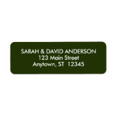 Eenvoudig Modern Donker Pijngroen Retouradres Labe Etiket (Voorkant)