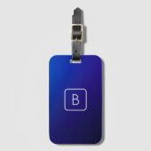 Eenvoudig Modern Donkerblauw Ombre Gradient & Mono Bagagelabel (Voorkant (verticaal))