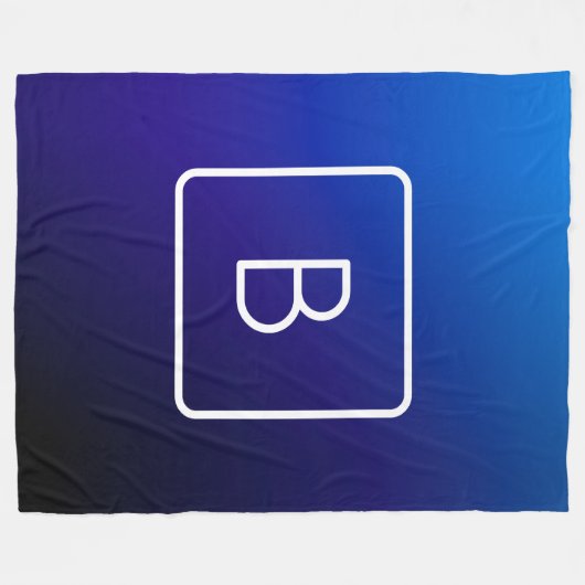 Eenvoudig Modern Donkerblauw Ombre Gradient & Mono Fleece Deken (Voorkant (Horizontaal))