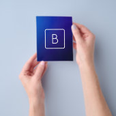 Eenvoudig Modern Donkerblauw Ombre Gradient & Mono Flyer (Hand)