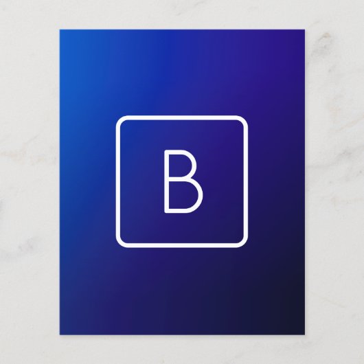 Eenvoudig Modern Donkerblauw Ombre Gradient & Mono Flyer (Voorkant)