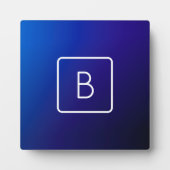 Eenvoudig Modern Donkerblauw Ombre Gradient & Mono Fotoplaat (Voorkant)