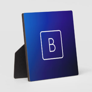 Eenvoudig Modern Donkerblauw Ombre Gradient & Mono Fotoplaat