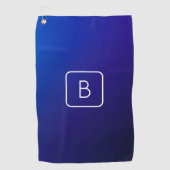 Eenvoudig Modern Donkerblauw Ombre Gradient & Mono Golfhanddoek (Voorkant)