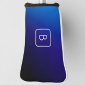 Eenvoudig Modern Donkerblauw Ombre Gradient & Mono Golfheadcover (Draai 90)