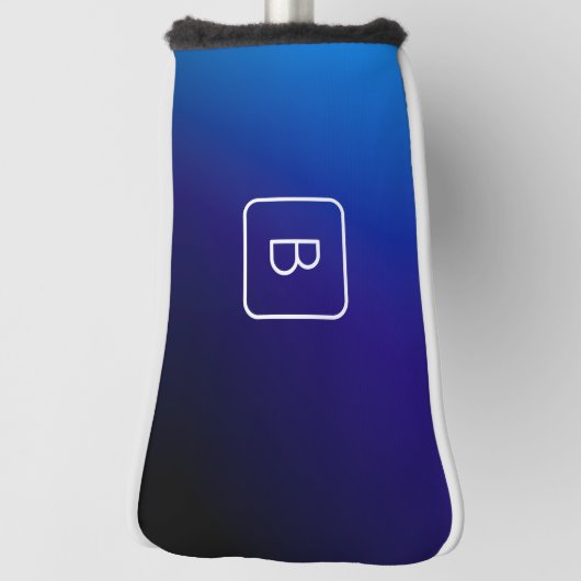 Eenvoudig Modern Donkerblauw Ombre Gradient & Mono Golfheadcover (Draai 90)