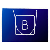 Eenvoudig Modern Donkerblauw Ombre Gradient & Mono Groot Cadeauzakje (Achterkant)