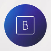 Eenvoudig Modern Donkerblauw Ombre Gradient & Mono Labels (Design 2)