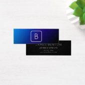 Eenvoudig Modern Donkerblauw Ombre Gradient & Mono Mini Visitekaartjes (Bureau)