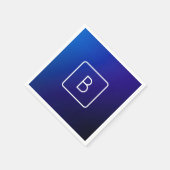 Eenvoudig Modern Donkerblauw Ombre Gradient & Mono Servet (Hoek)