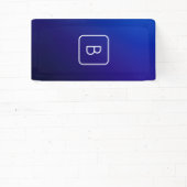 Eenvoudig Modern Donkerblauw Ombre Gradient & Mono Spandoek (Insitu)