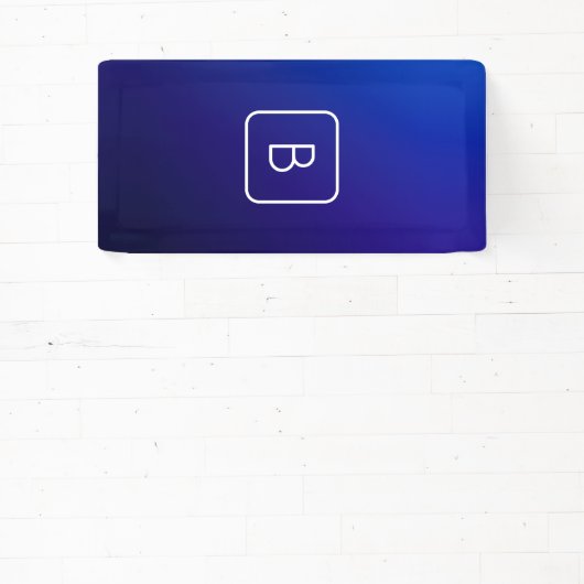 Eenvoudig Modern Donkerblauw Ombre Gradient & Mono Spandoek (Insitu)